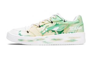 Yuanbao V3 нескользящие устойчивые к истиранию и деформации низкие кеды мужские LINING, желтый/зеленый/белый