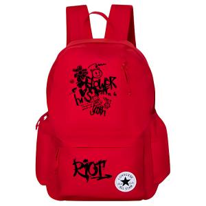 Converse Полиэстеровый баскетбольный рюкзак среднего размера унисекс красный, Bizarre Graffiti