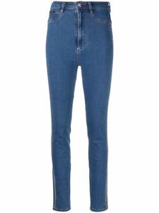 Philipp Plein джеггинсы с завышенной талией и кристаллами, синий