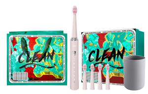 Ультразвуковая электрическая зубная щетка полностью автоматическая умная бритва набор для пары AUX, Morandi Powder (Including Bounty Hunter Gift Bag + Mouthwash Cup) [Gift Box]