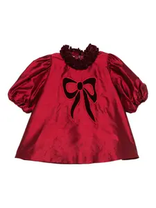 Платье с вышивкой в виде банта и оборками JESURUM BABY, красный
