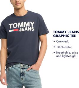 Мужская футболка с коротким рукавом и фирменными полосками Tommy Hilfiger, Gray