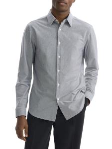 Рубашка Sylvain из хлопковой смеси с пуговицами спереди Theory, цвет Baltic White