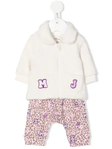 Спортивный костюм с вышивкой и анималистичным принтом Marc Jacobs Kids, нейтральный