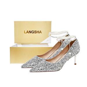 Lanza Серебряные туфли на шпильке для женщин, цвет Silver Box