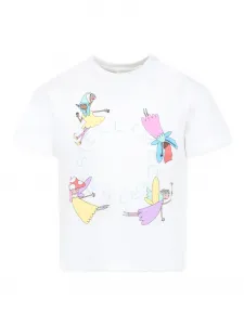 Футболка с короткими рукавами Stella McCartney Kids, белый