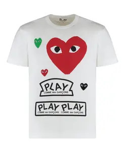 Футболка с несколькими логотипами Comme Des Garã§Ons Play, белый