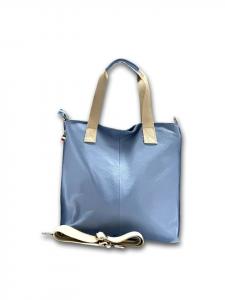 Кожаная сумка через плечо, сумка-шоппер Florence, светло-голубая, около 44 см Florence