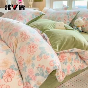 Yalu Пододеяльник 150х200 см из молочного велюра, двойной флис, комплект из 3 предметов