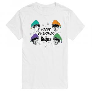 Футболка с рисунком Big & Tall The Beatles Happy Christmas Licensed Character, белый