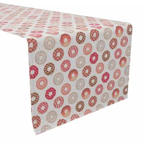 Дорожка для стола, 100 % хлопок, 16x72 дюйма, глазированные розовые пончики