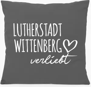 Подушка для дивана Huuraa Lutherstadt Wittenberg Love Gift 40x40 см с наполнителем из серо-стального хлопка Lutherstadt Wittenberg Souvenir Hellweg Druckerei