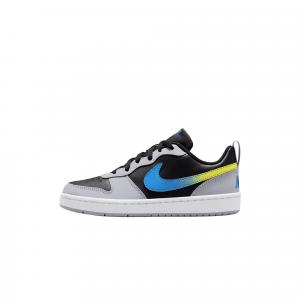 Кроссовки для скейтбординга Court Borough из искусственной кожи, низкие, детские, унисекс Nike, черный/светло-smoke серый/белый/dutch синий