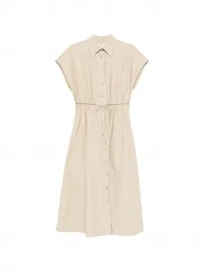 Платье-рубашка Blake с перфорацией на талии Brandon Maxwell, бежевый