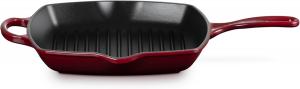 Сковорода-гриль Le CreusetSignature из чугуна, квадратная, 26 см, подходит для всех типов плит, включая индукционные, 2,86 кг, цвет гранат, 20183269490422
