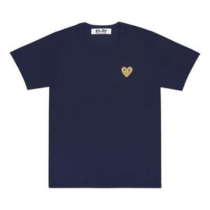 Футболка basic t-shirt gold emblem 'navy' Comme Des Garcons Play, синий