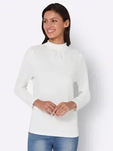 Рубашка с воротником стойкой Classic Basics "Рубашка с воротником стойкой", цвет Ecru