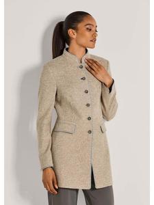 MADELEINE Элегантное пальто современного длинного фасона из берберской/меланжевой ткани