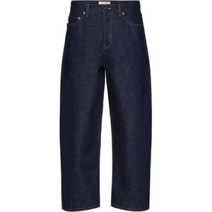 Джинсы укороченные с логотипом Valentino, синий