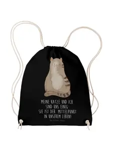 Спортивная сумка Mr & Mrs Panda Sportbeutel Katze Sitzen, черный