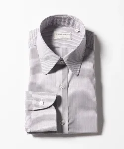 Простая в уходе рубашка AG с чередующимися полосами, круглым и стандартным воротником, антибактериальными свойствами и защитой от запахов United Arrows, цвет Wine