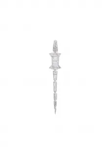 Серьга из 18-каратного белого золота с бриллиантами в форме аллигатора Bibi van der Velden, серебряный