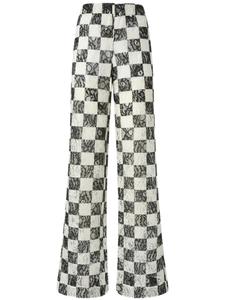 PINKO брюки палаццо в клетку, белый