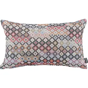 Декоративная подушка Hugo с модным узором, наволочка с наполнителем, 1 штука H.O.C.K., Rot/orange/schwarz/rosa + gemustert