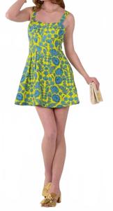 Платье Constance в желто-голубом цветочном принте Emily McCarthy