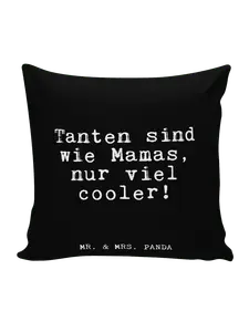 Подушка Mr & Mrs Panda 40x40 Tanten sind wie Mamas, черный