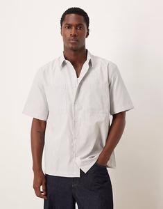 Рубашка Regular Revere в светло-голубую полоску Asos Design