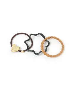 Резинки для волос в форме сердца (набор из 3 штук) Niko And ..., цвет Yellow(60)