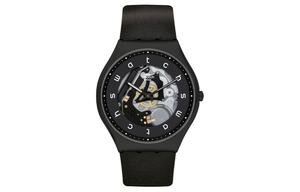 SWATCH Часы Unisex 42mm Skeleton Watch SS07B101, Black