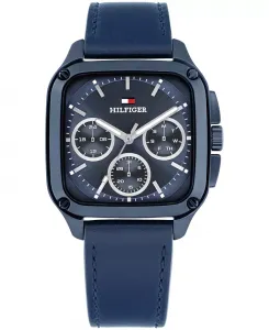 Женские многофункциональные часы с синим кожаным ремешком, 39 мм Tommy Hilfiger