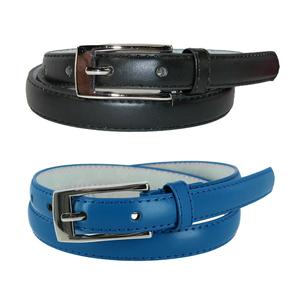 Женский узкий кожаный ремень для платья (набор из 2 цветов) CTM, цвет black and royal