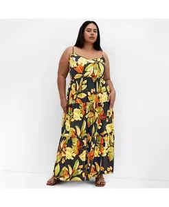 Платье макси Plus Size Oasis Tropical CITY CHIC, желтый