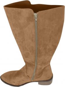 Женские сапоги до колена из мягкой замши с широким голенищем, на низком каблуке, с заостренным носком, для работы или повседневной носки Generic, Khaki