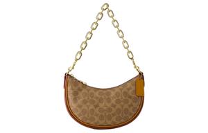 Сумка через плечо Mira из лакированного холста для женщин, цвет каштан COACH