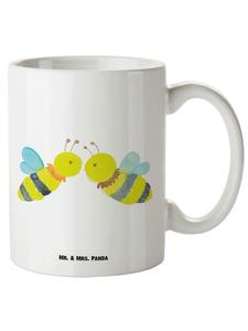 Кружка XL с рисунком пчелы и надписью no saying, белого цвета Mr. & Mrs. Panda