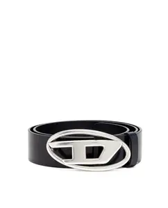 Мужской кожаный ремень с металлической пряжкой Diesel, темно-синий