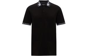 Барокко-трим поло с коротким рукавом VERSACE JEANS COUTURE, черный