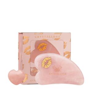 Массажная пластина для лица CRYSTALLOVE из розового кварца Гуаша SELFLOVE