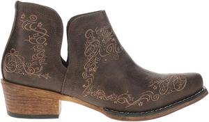 Женские ботинки ROPER Ava с вышивкой, скошенный носок, повседневные, на низком каблуке 1-2, коричневые