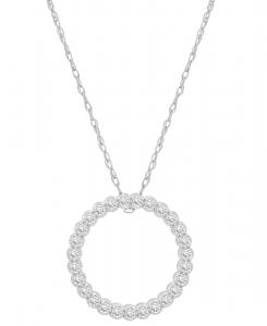 Подвеска-колье Бриллиантовый круг (общий вес 0,5 карата) из белого золота 10 карат, эксклюзивная коллекция Macy's, White Gold