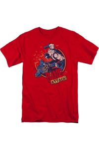 Футболка с коротким рукавом для взрослых Batman Bane Attack! Gildan, красный