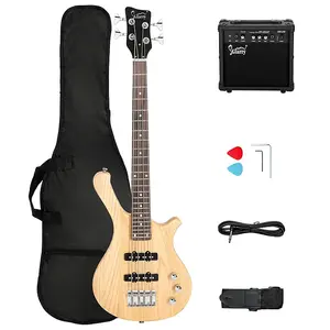 Детская электрогитара Glarry GW101 36 дюймов, цвет бурый с усилителем 20 Вт