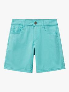 Детские хлопковые шорты с пятью карманами Benetton, Teal Green