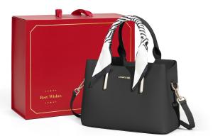 COMELY Кожаная мамина сумка через плечо, Black (Foldable Box)