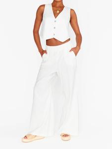 Брюки Vince из белого льна Show Me Your Mumu, White Linen