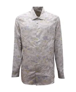 Обычная рубашка бежевого и фиолетового цвета. Etro, фиолетовый